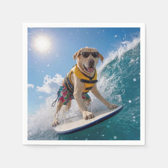 Surfing Labrador Retriever Napkin (Front)