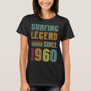 Surfing Legend 1960 65 Years Water Surf 65th Birth T-Shirt