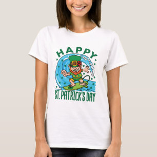 Surfing Leprechaun Hawaiian St Patricks Day T-Shirt
