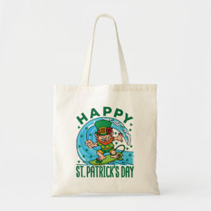 Surfing Leprechaun Hawaiian St Patricks Day Tote Bag