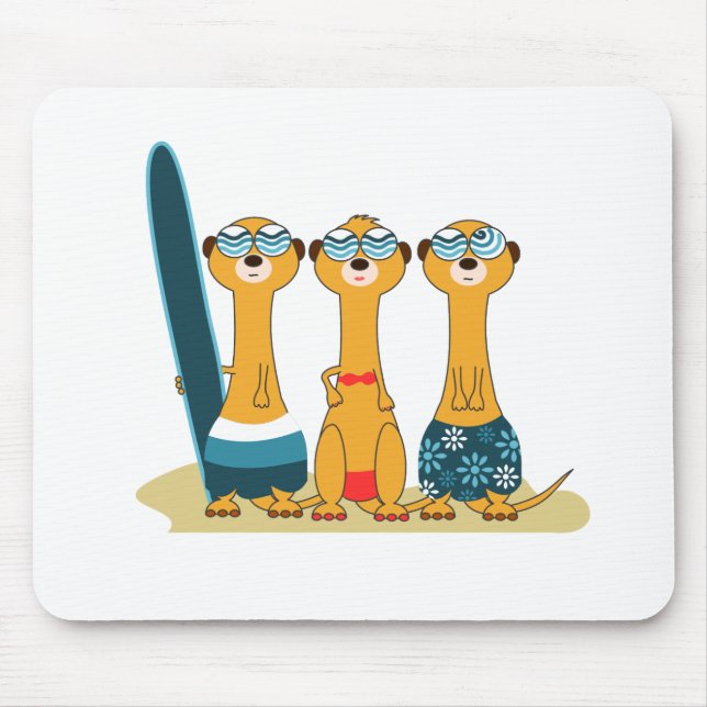 Surfing Meercats Mouse Pad (Front)
