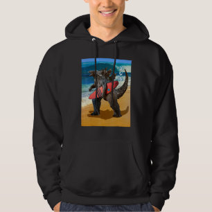 Surfing Monster Japanese Kanji Retro Surfer Hoodie