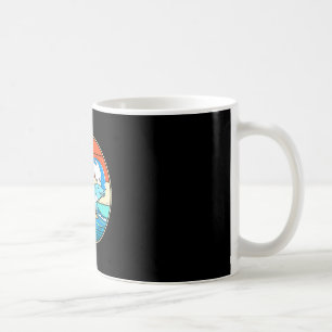 Surfing Mosasaurus Dino Retro Aquatic Dinosaur Coffee Mug