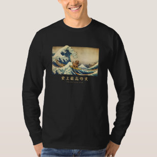 Surfing Norfolk Terrier Kanagawa Wave Japanese Dog T-Shirt