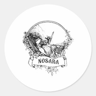 Surfing Nosara, Costa Rica Vintage Retro Throwck S Classic Round Sticker