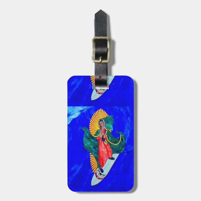 surfing nun luggage tag (Front Vertical)