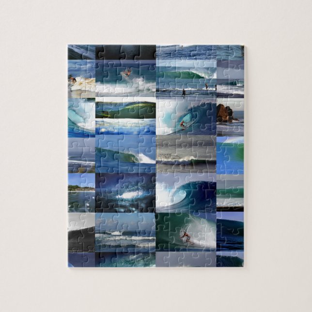 Surfing ocean waves montage jigsaw puzzle (Vertical)