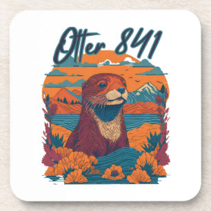 Surfing Otter 841 Otter My Way California Sea Otte Coaster