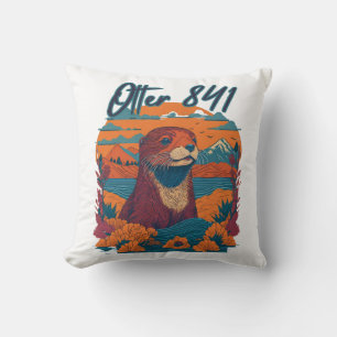 Surfing Otter 841 Otter My Way California Sea Otte Cushion