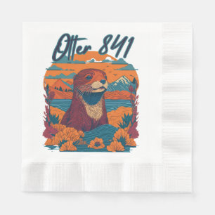 Surfing Otter 841 Otter My Way California Sea Otte Napkin