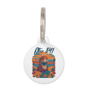 Surfing Otter 841 Otter My Way California Sea Otte Pet Tag