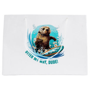 Surfing Otter 841 Otter My Way Dude California Ott Large Gift Bag