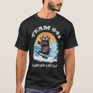 Surfing Otter 841 Wanted for Long Board Larceny Fu T-Shirt