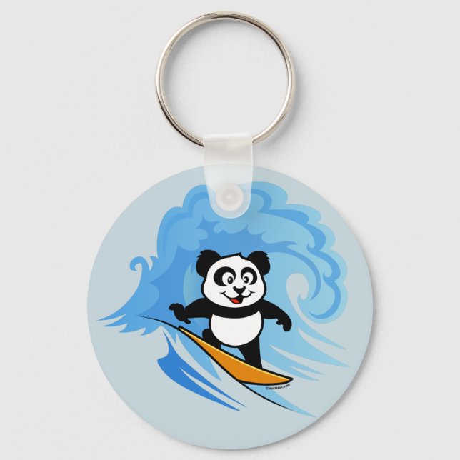 Surfing Panda Key Ring (Front)