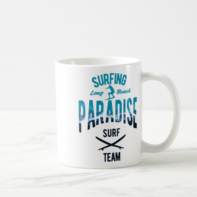 Surfing Paradise Long Beach Surf Team Wave Rider D Coffee Mug (Right)