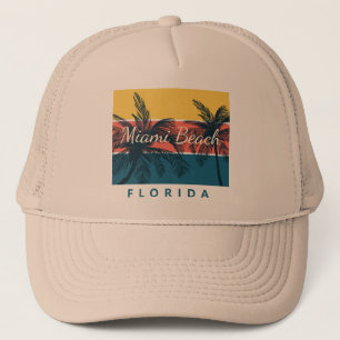 Surfing Paradise Miami Beach Florida Trucker Hat