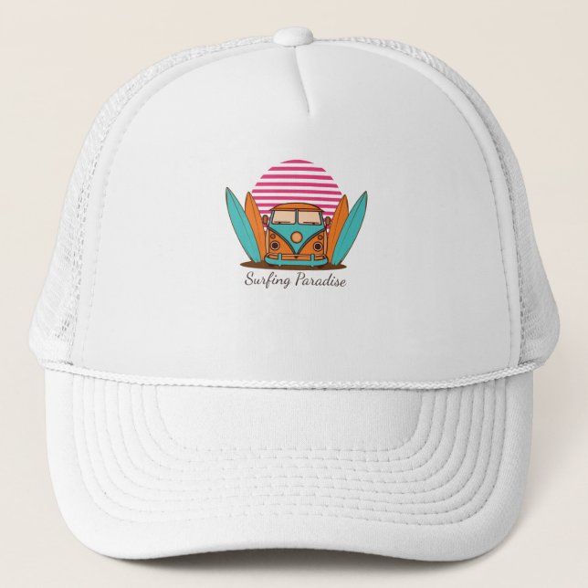 Surfing Paradise Trucker Hat (Front)