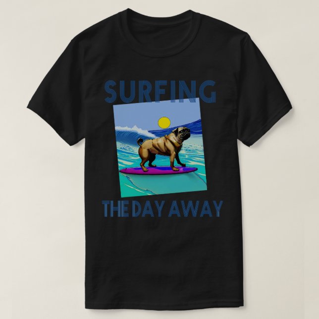 SURFING PUG 1 T-Shirt (Design Front)