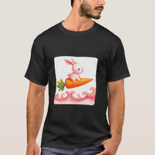 Surfing Rabbit On Carrot Shaped Surfboard Carrot W T-Shirt