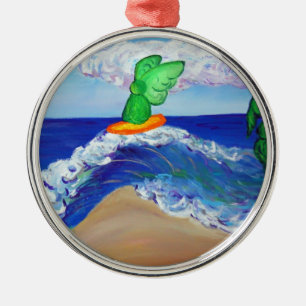 Surfing Raphael Angel Riding Healing Wave Ornament