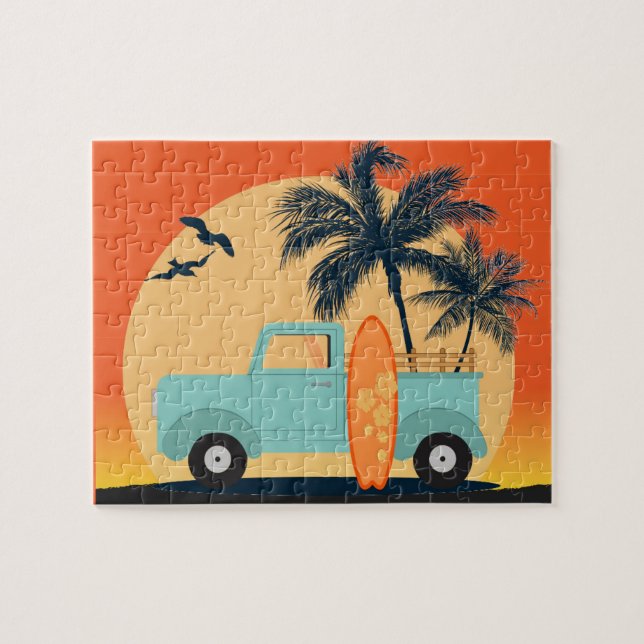 Surfing Retro Jigsaw Puzzle (Horizontal)