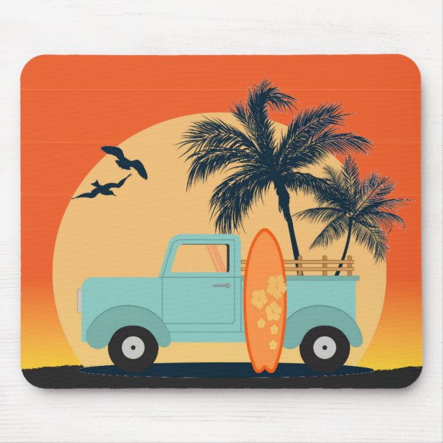 Surfing Retro Mouse Pad (Front)
