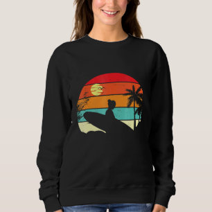 Surfing Retro Surfer Sunset Palm Tree - Surf 1 Sweatshirt