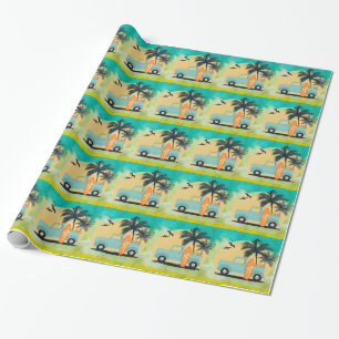 Surfing Retro Wrapping Paper