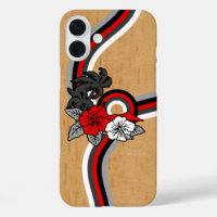 Surfing Safari Faux Wood Hawaiian Surfboard Red