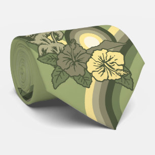 Surfing Safari Hawaiian Hibiscus Two-sided Printed Tie