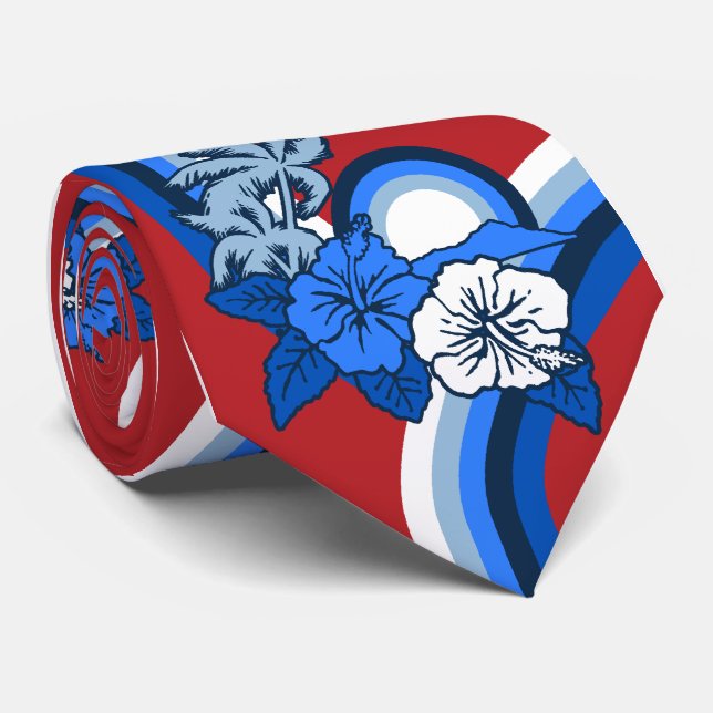 Surfing Safari Hawaiian Necktie (Rolled)