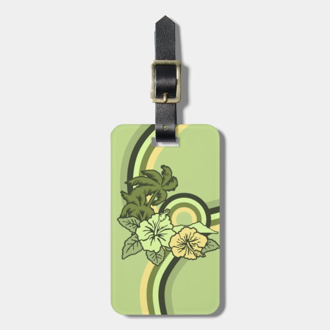 Surfing Safari Hawaiian Retro Luggage Tags (Front Vertical)
