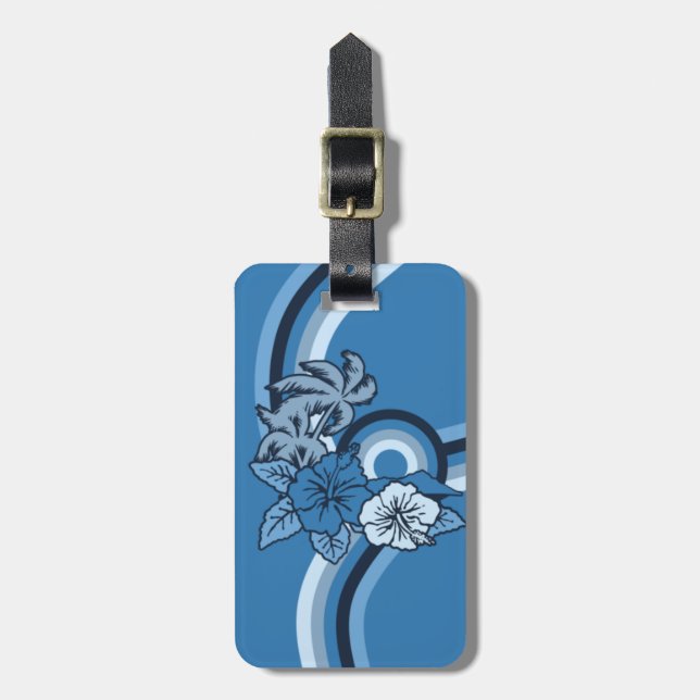 Surfing Safari Hawaiian Retro Luggage Tags (Front Vertical)