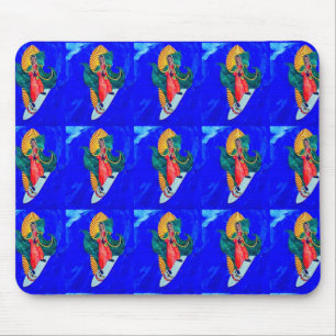 surfing saints on blue mousepad