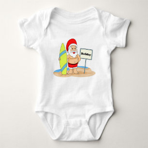 Surfing Santa Baby Bodysuit