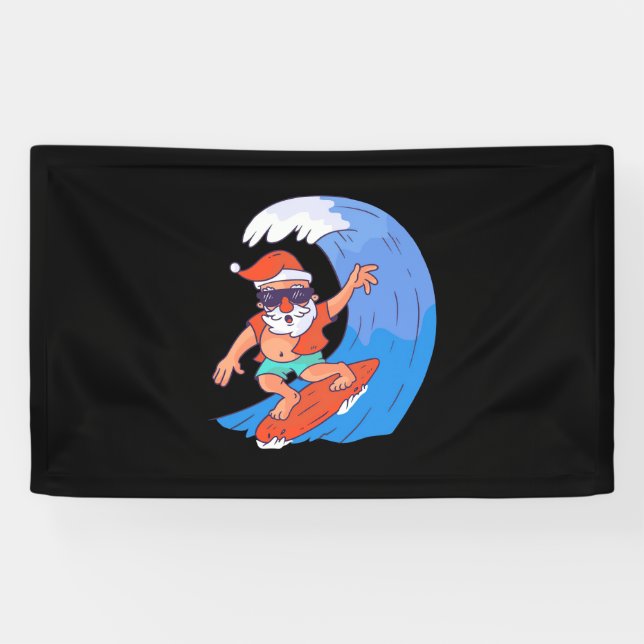 Surfing Santa Banner (Horizontal)