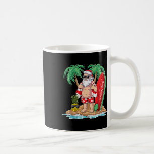 Surfing Santa Beach Holiday Plams Christmas In Jul Coffee Mug