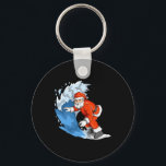 Surfing Santa Christmas In July Santa Hawaiian Sum Key Ring<br><div class="desc">Surfing Santa Christmas In July Santa Hawaiian Summer</div>