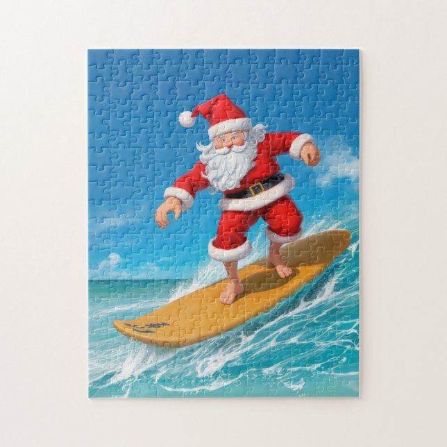 Surfing Santa Claus Jigsaw Puzzle (Vertical)