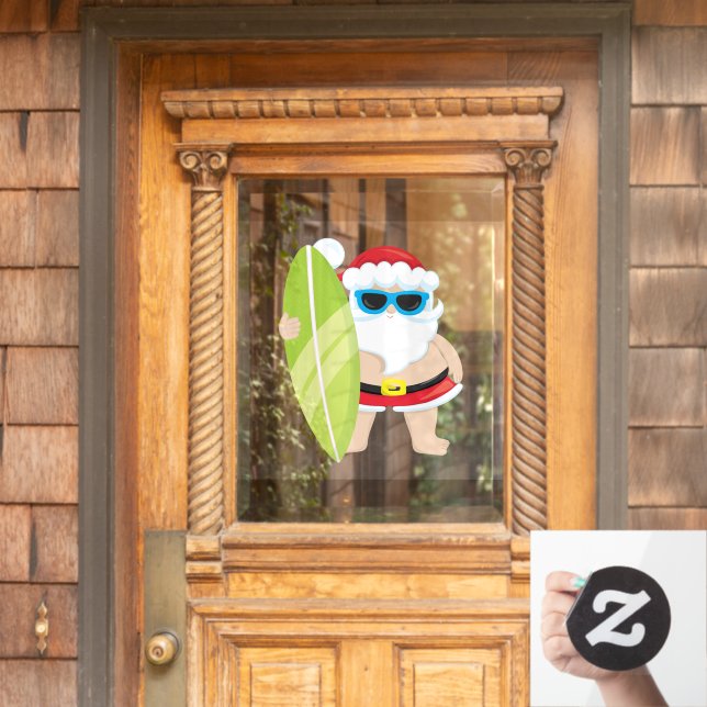 Surfing Santa hawaiian tropical summer Christmas (Home Door)