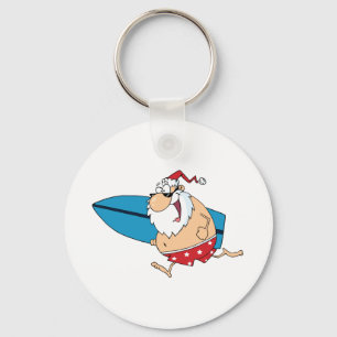 surfing santa key ring