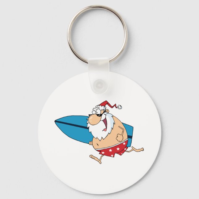 surfing santa key ring (Front)
