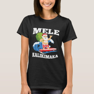 Surfing Santa Mele Kalikimaka Hawaiian Christmas D T-Shirt