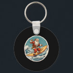 Surfing Santa On Surfboard Christmas In July Summe Key Ring<br><div class="desc">Surfing Santa On Surfboard Christmas In July Summer Surf</div>