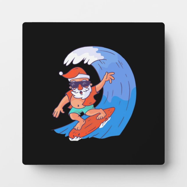 Surfing Santa Plaque (Front)