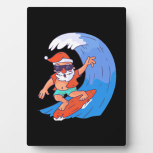 Surfing Santa Plaque
