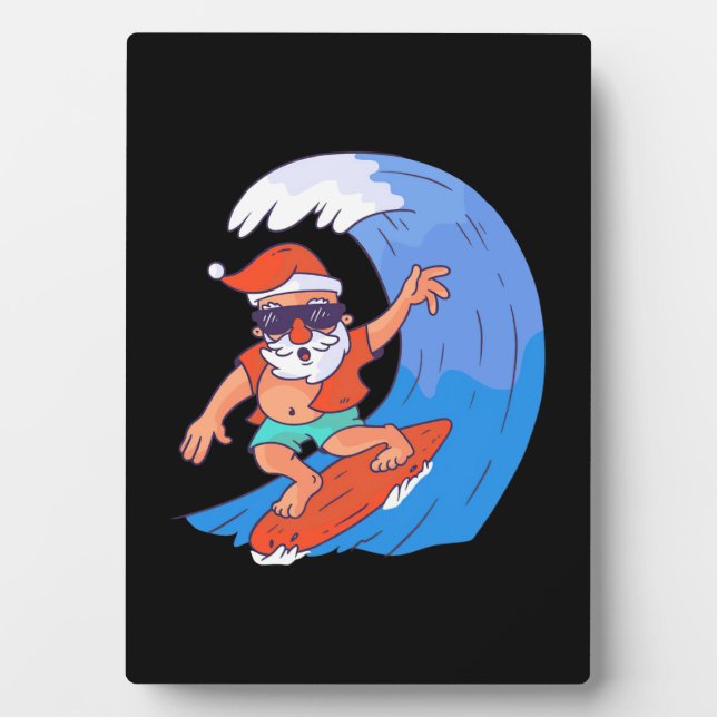 Surfing Santa Plaque (Front)