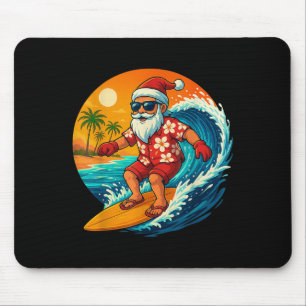 Surfing Santa Trocal Christmas Holiday Hawaiian Be Mouse Pad