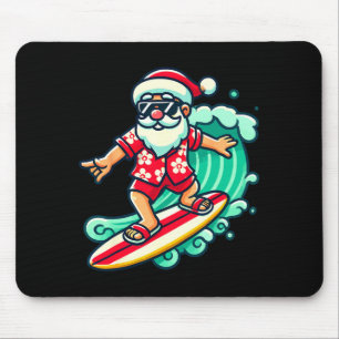 Surfing Santa Trocal Christmas Vacation Xmas In Mouse Pad