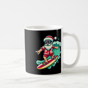 Surfing Santa Tropical Christmas Vacation Xmas In Coffee Mug